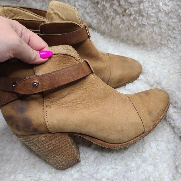 Rag &‎ Bone Harrow Tan Leather Ankle Boots sz 9 - Picture 2 of 9